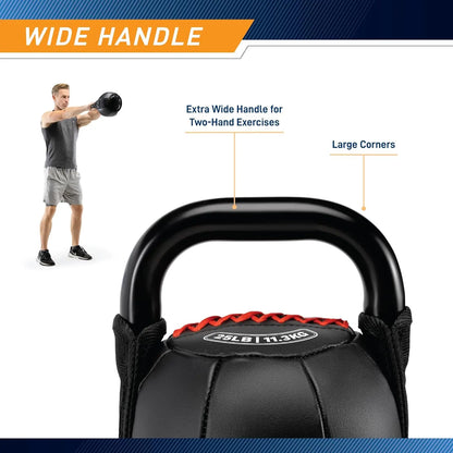 Soft Kettlebell with Handle for Weightlifting, 10-40 lbs