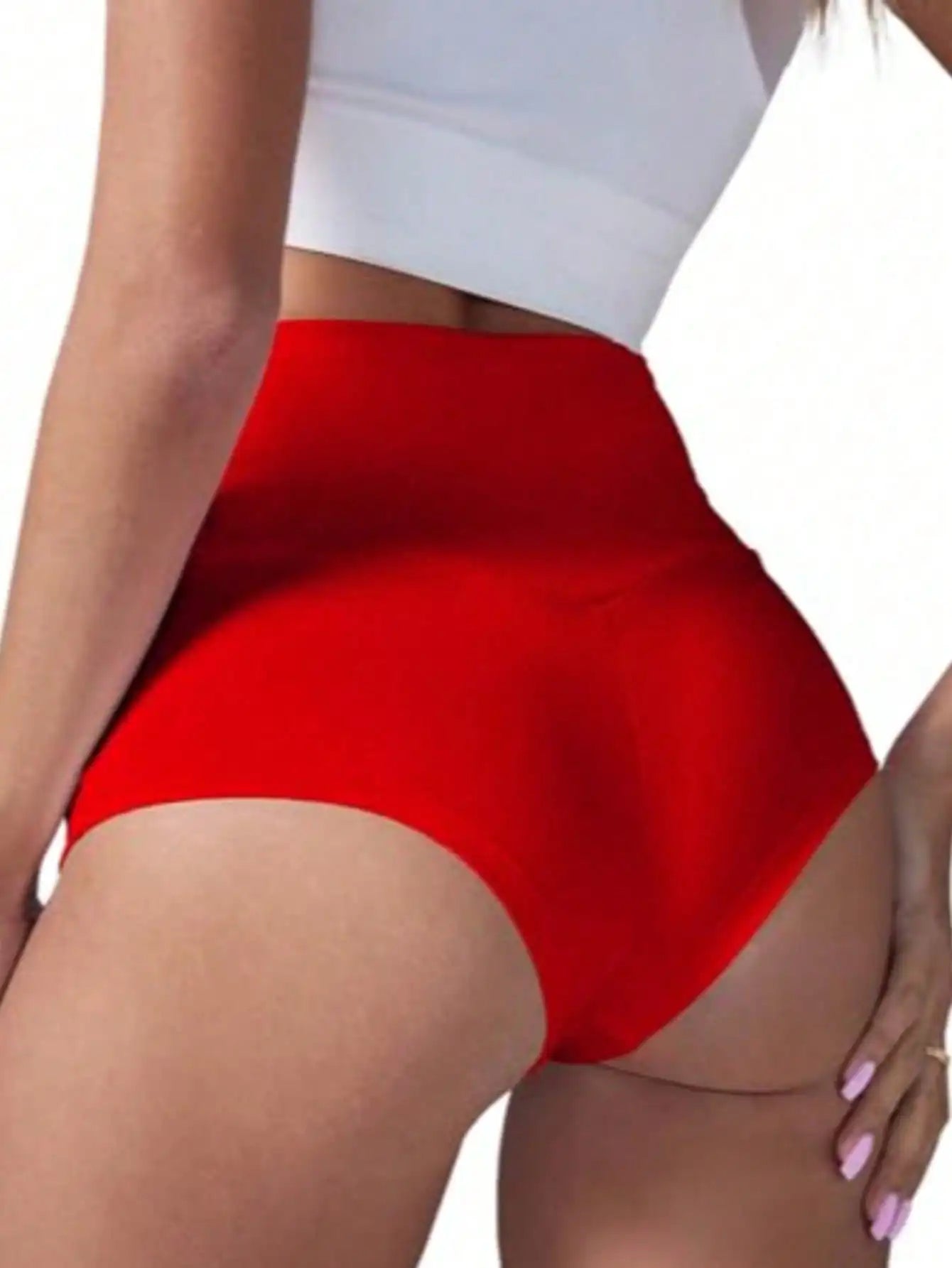 Women's High Waist Yoga Shorts with Pockets,