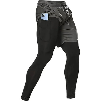 Men's Sport Pants 2 in1 Training Sportswear.