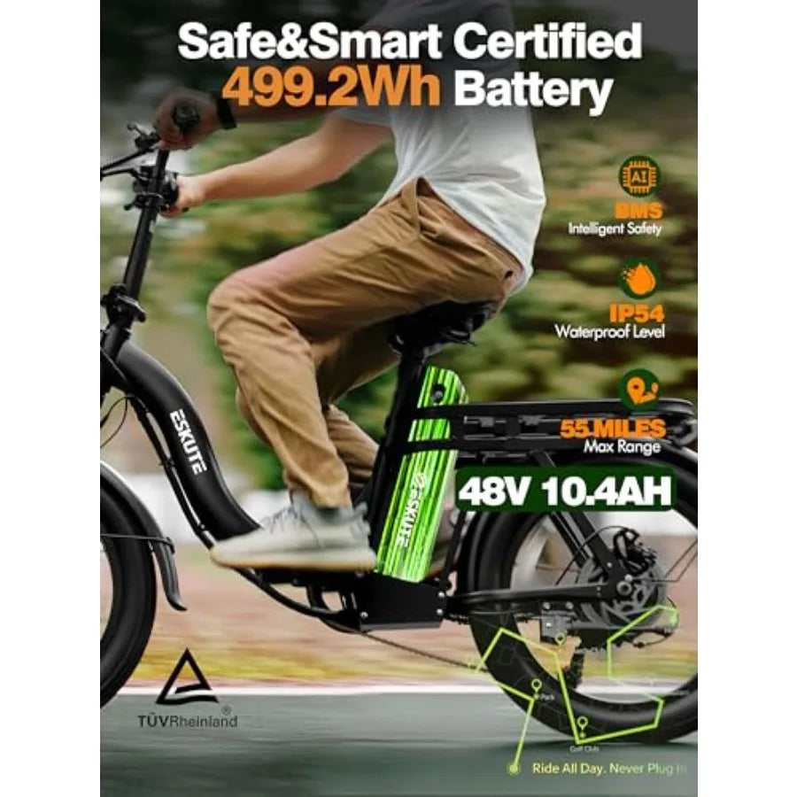 Electric Bike for Adults 1200W Peak Motor Folding.