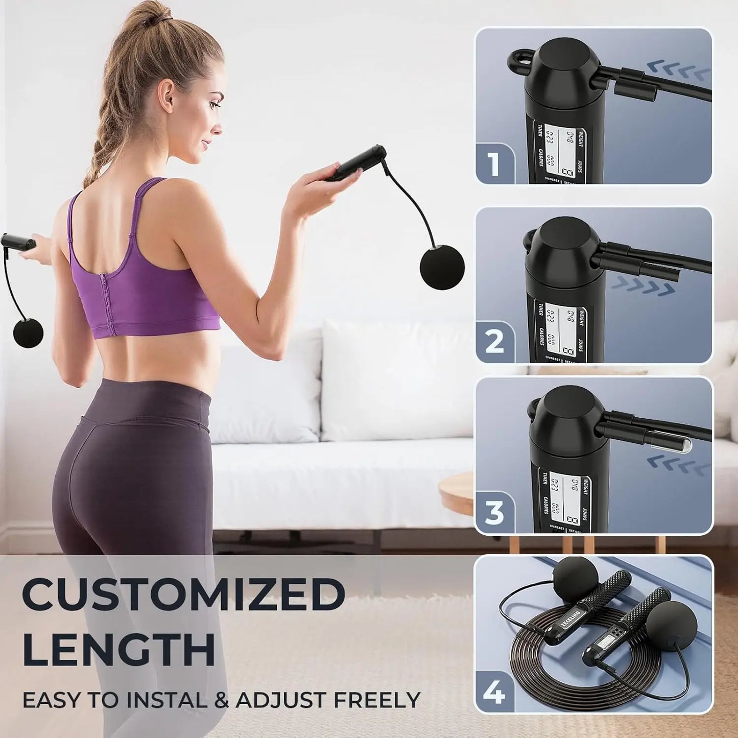 Smart LED Jump Rope with Counter.