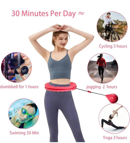 Weighted Fitness Circle Hoops. 2 in 1 Adjustable with Detachable Knots