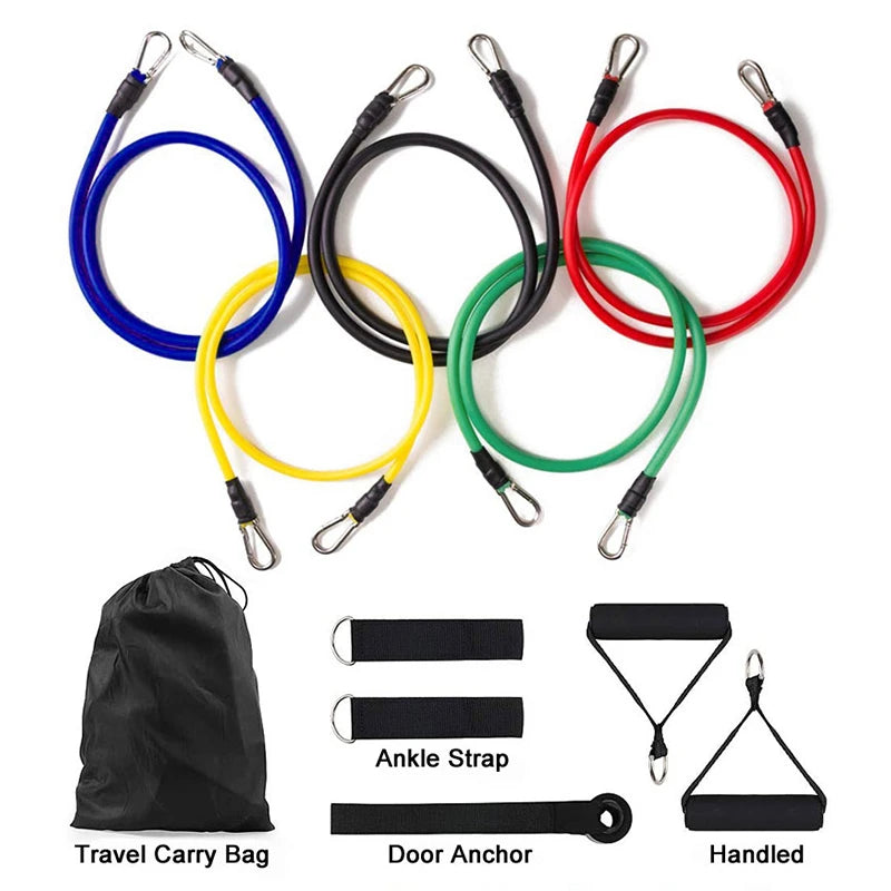 11pcs/Set Pull Rope, Resistance Bands, Portable Fitness Equipment,