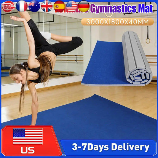 Grippy Surface Extra Thick Roll-Up Exercise Mat for Yoga Pilates Fitness.