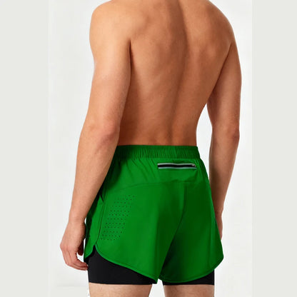 New men's running double-layer shorts.