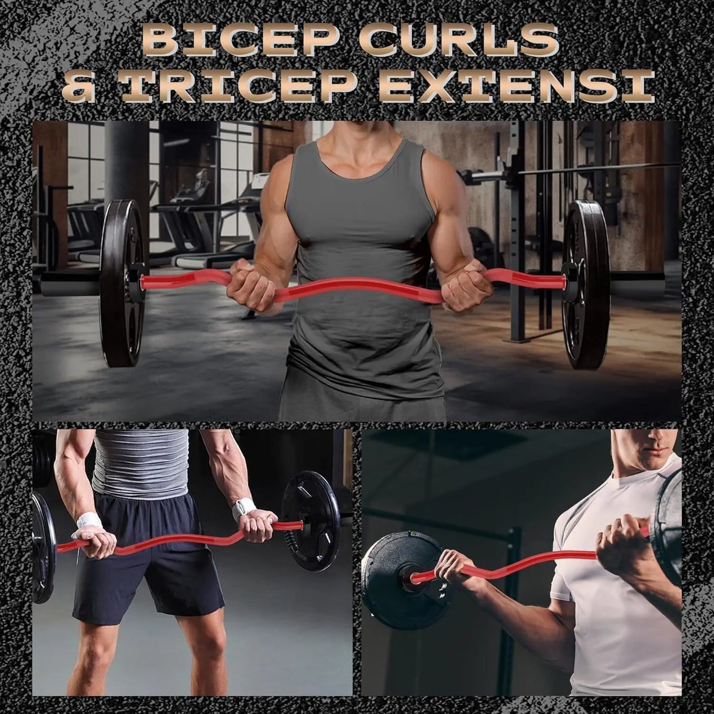 Barbell Bar for Weightlifting. - 4FT Short (500LB) 47" EZ Curl Bar.