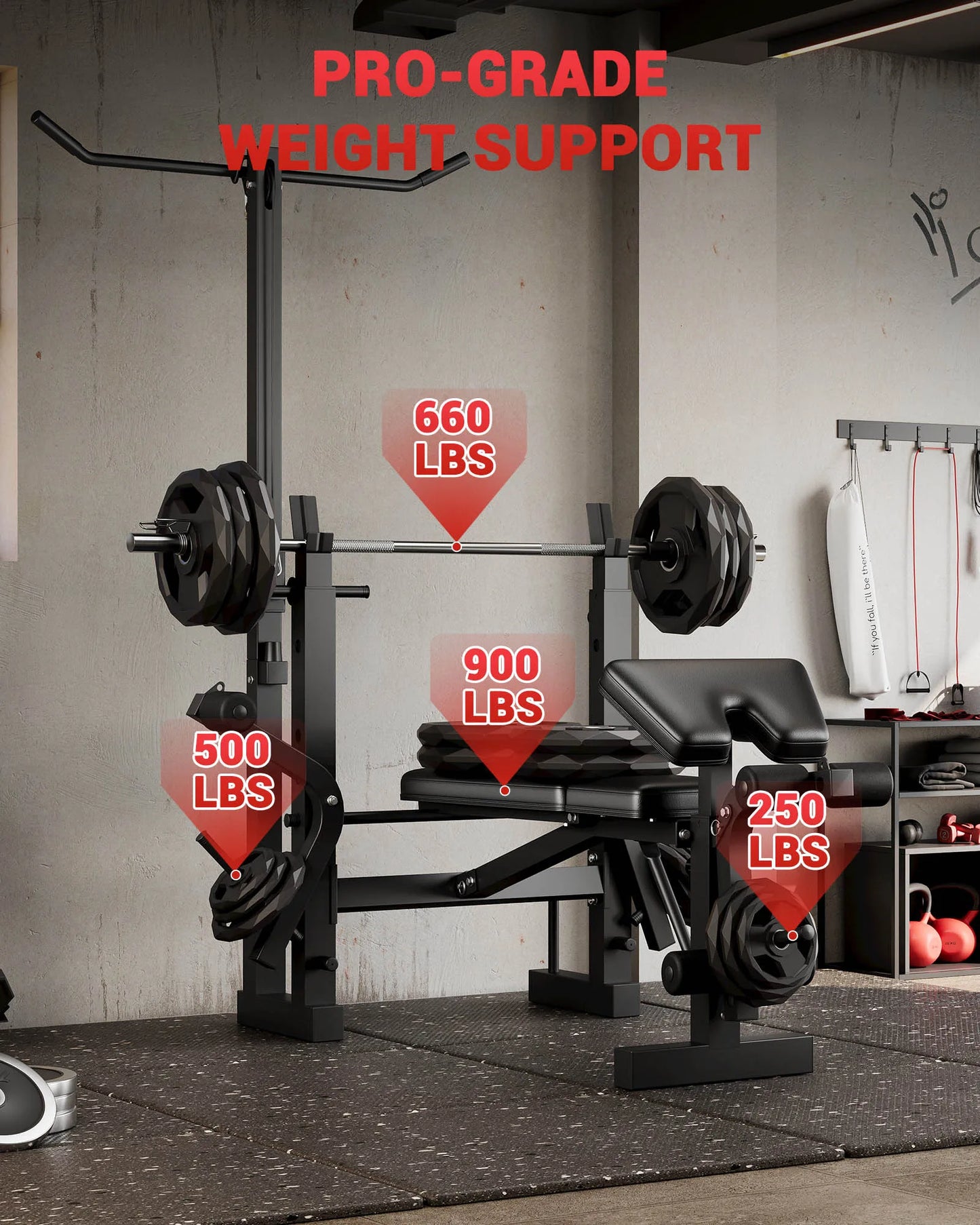 Adjustable 4-in-1 Weight Bench Set with Leg Developer.