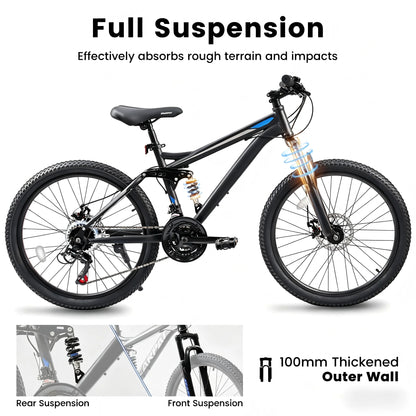27.5 Inch Full Suspension Mountain Bike 21-Speed.