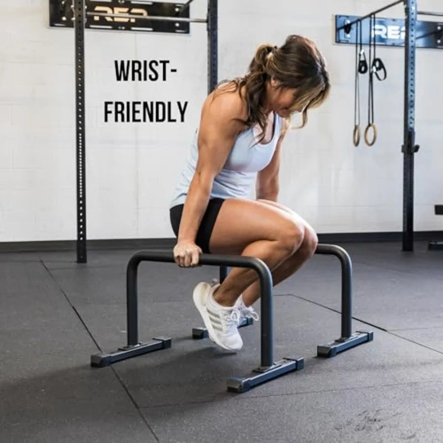 Fitness Parallette Bars Push Up Handles for Floor Calisthenics.