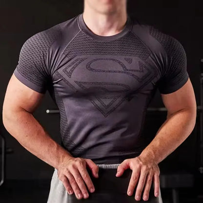 New style Men's High Elastic Quick Dry Sports T-Shirt Workout Breathable.