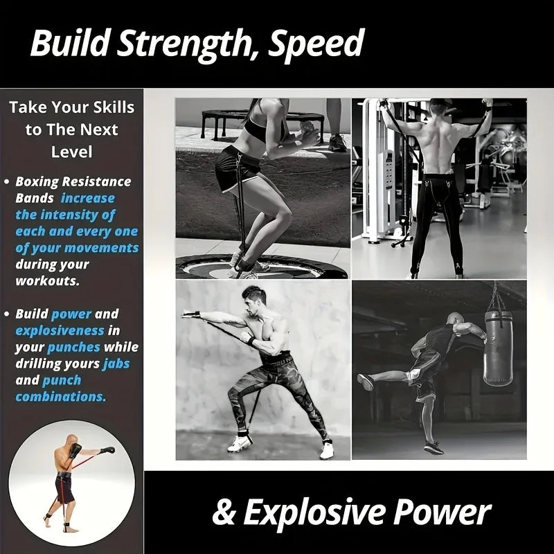 12-Piece Heavy Duty Resistance Boxing Training Set.