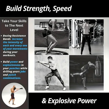 12-Piece Heavy Duty Resistance Boxing Training Set.