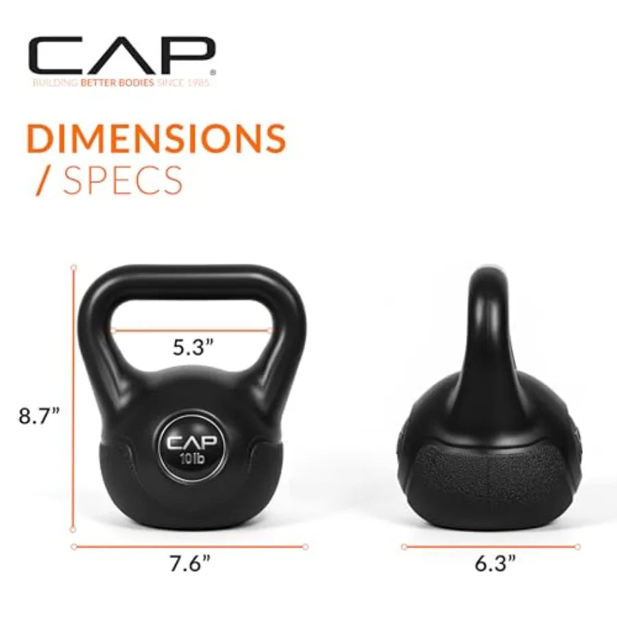 45 LB Cement Kettlebell Set 10 lb 15 lb 20 lb