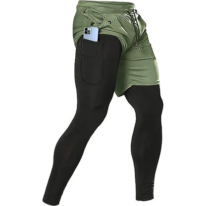 Men's Sport Pants 2 in1 Training Sportswear.