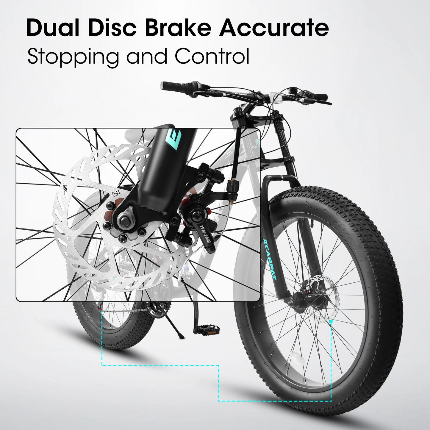 26 inch Mountain Bike, Full-Suspension 21 Speeds Drivetrain with Disc-Brakes.