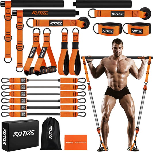 Heavy Duty Pilates Bar Kit with Resistance Bands.