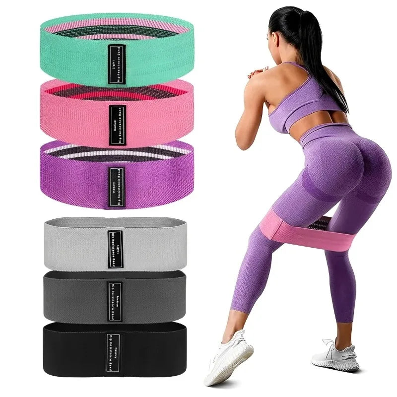 3Pcs Fabric Resistance Hip Booty Bands Glute Thigh Elastic Workout.