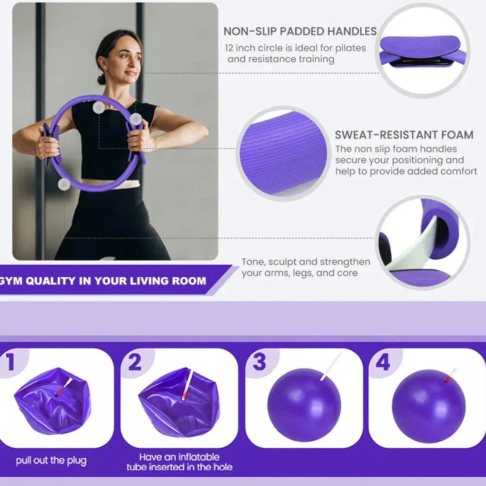 Pilates Ring Set 13 Pcs - Home Gym Equipment for Strength Training.