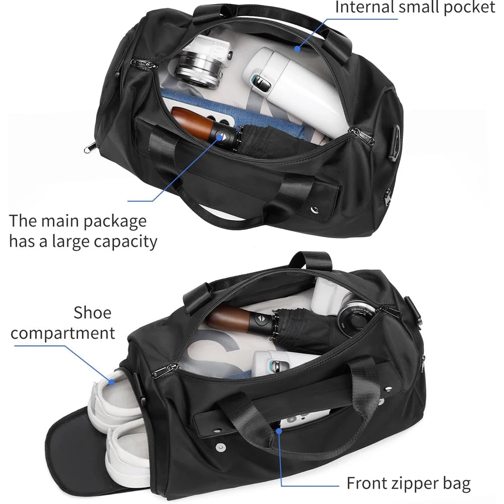 Gym Bag for Men & Women with Shoe & Wet Compartment.