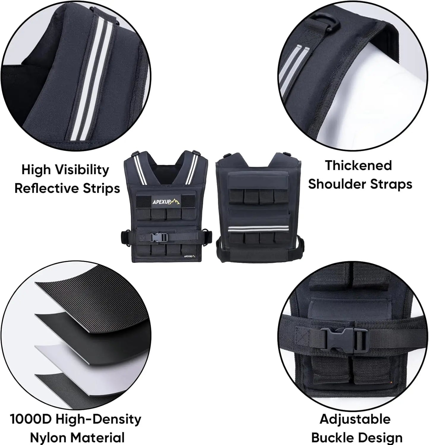 Adjustable Weighted Vest.20lbs/30lbs/40lbs Weights.