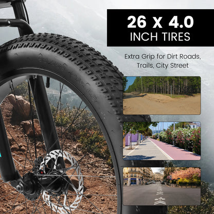 26 inch Mountain Bike, Full-Suspension 21 Speeds Drivetrain with Disc-Brakes.