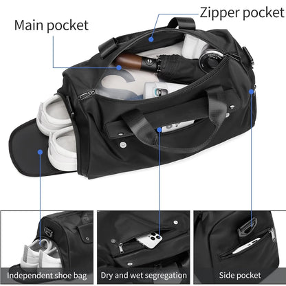 Gym Bag for Men & Women with Shoe & Wet Compartment.