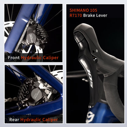 SAVA A7L Pro Carbon Fiber Road Bike, 700C Adult Racing Model.