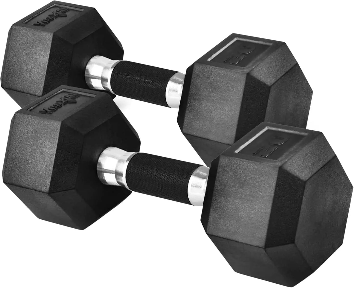 Rubber Grip Hex Dumbbells.