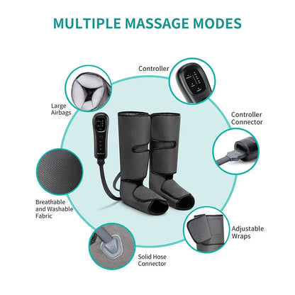 Leg Massager Air Compression Calf Wraps Air Pressure Massage.