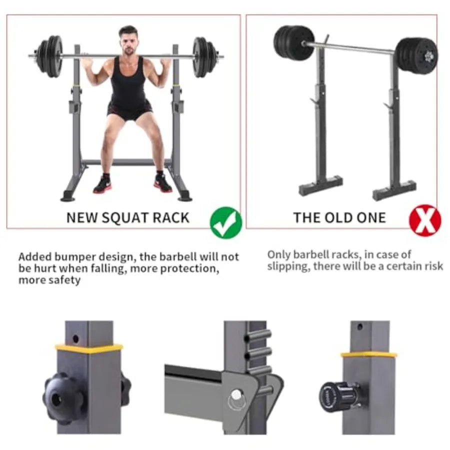 Adjustable Squat Rack Multi-Function Barbell Rack.