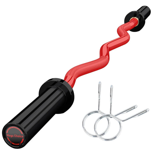 Barbell Bar for Weightlifting. - 4FT Short (500LB) 47" EZ Curl Bar.