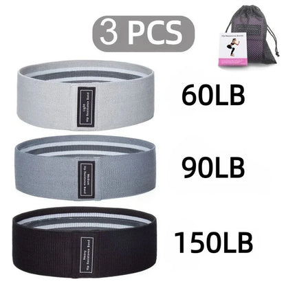 3Pcs Fabric Resistance Hip Booty Bands Glute Thigh Elastic Workout.