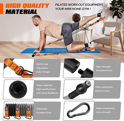 Heavy Duty Pilates Bar Kit with Resistance Bands.