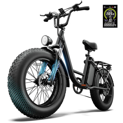 Fat Tire E-Bike 1500W Motor 48V 15.6Ah Battery 100Mi Range),