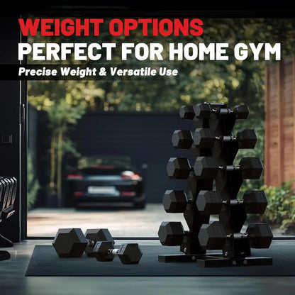 Hex Dumbbell Sets with Rack, 60-550lb.