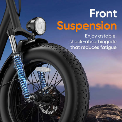 Fat Tire E-Bike 1500W Motor 48V 15.6Ah Battery 100Mi Range),