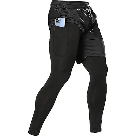 Men's Sport Pants 2 in1 Training Sportswear.