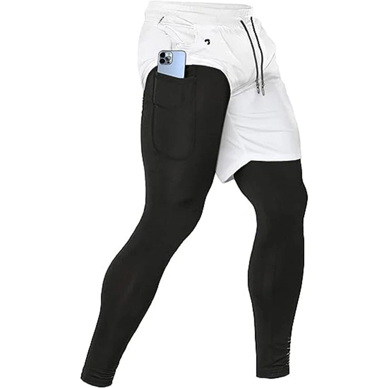 Men's Sport Pants 2 in1 Training Sportswear.