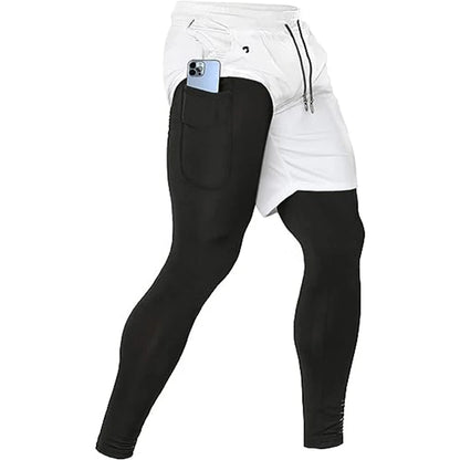 Men's Sport Pants 2 in1 Training Sportswear.