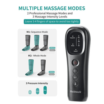 Leg Massager Air Compression Calf Wraps Air Pressure Massage.