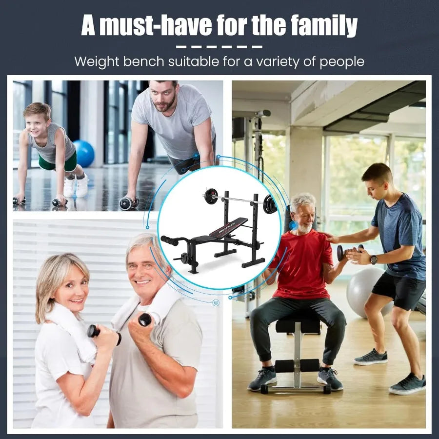 Multi-Function Adjustable Bench Press with Squat Rack