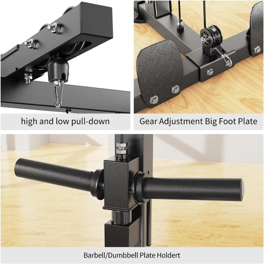 Multi-Function Squat Rack with Cable Crossover System.