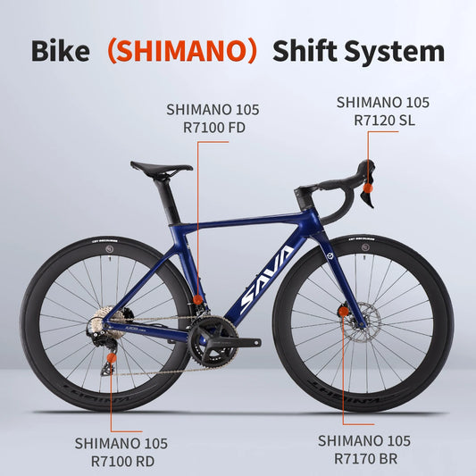 SAVA A7L Pro Carbon Fiber Road Bike, 700C Adult Racing Model.