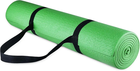High-Density Anti-Tear 1/4-Inch Yoga Mat with Carrying Strap.