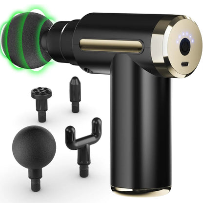 Mini Electric Massage Gun, 4 Heads 6 Speeds.