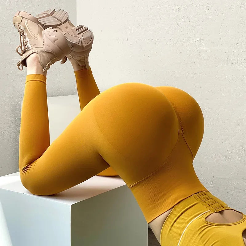 Elastic Leggings Push Up Butt Knit Fashion Gym Workout Pants