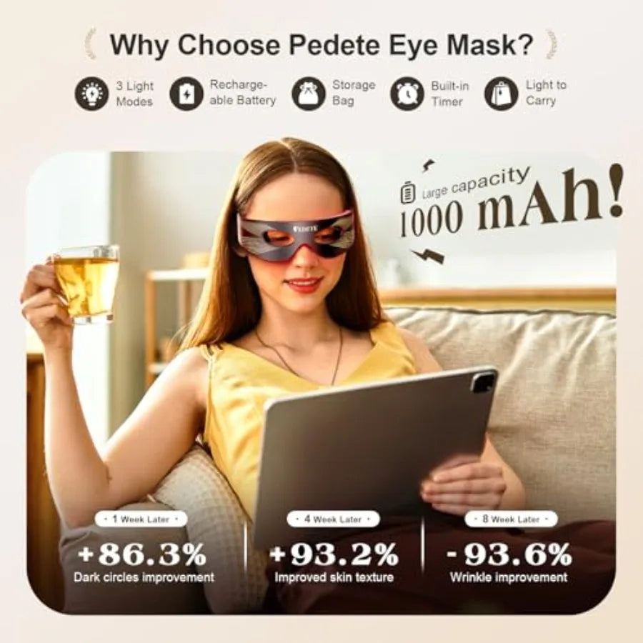 Red Light Therapy Eye Mask with 3 Modes.