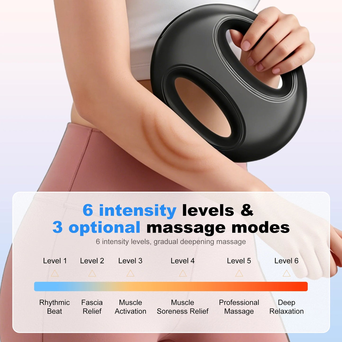 LEERCON Vibration Abdominal Massager Cordless Body Shaping 6 Levels 3 Modes for Waist Belly Leg Muscle Relaxation Fat Burning Massager