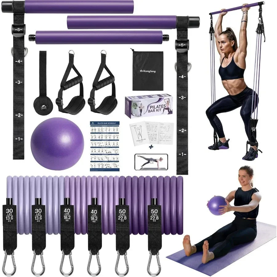 Pilates Bar Kit with Resistance Bands.
