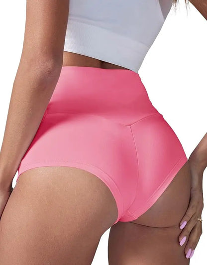 Women's High Waist Yoga Shorts with Pockets,